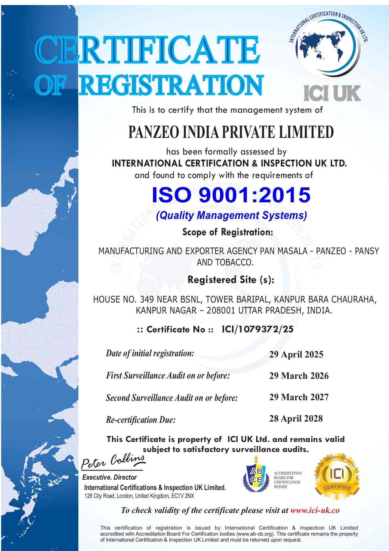 Panzeo Certificate6