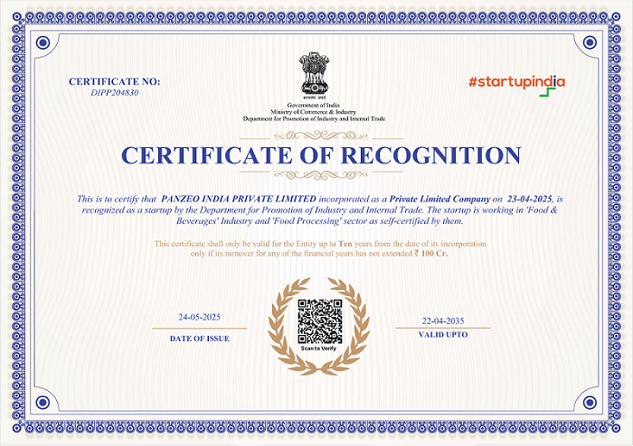 Startup India Certificate